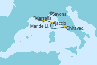 Visitando Savona (Italia)Mar de Liguria - Experiencia a bordo, Marsella (Francia), Ajaccio (Córcega), Civitavecchia (Roma)