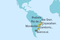 Visitando Buenos aires, Montevideo (Uruguay), Camboriu, Brazil, Camboriu, Brazil, Isla Grande (Brasil), Río de Janeiro (Brasil), Copacabana (Brasil), Ilhabela (Brasil), Buenos aires