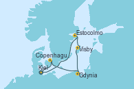 Visitando Kiel (Alemania), Copenhague (Dinamarca), Gdynia (Polonia), Visby (Suecia), Estocolmo (Suecia), Kiel (Alemania)