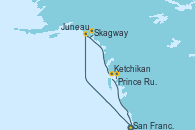Visitando San Francisco (California/EEUU), Juneau (Alaska), Skagway (Alaska), Ketchikan (Alaska), Prince Rupert (Canadá), San Francisco (California/EEUU)