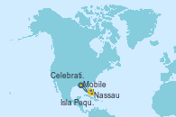 Visitando Mobile (Alabama), Nassau (Bahamas), Isla Pequeña (San Salvador/Bahamas), Celebration Key, The Bahamas, Mobile (Alabama)