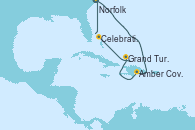 Visitando Norfolk (Virginia/EEUU), Amber Cove (República Dominicana), Grand Turks(Turks & Caicos), Celebration Key, The Bahamas, Norfolk (Virginia/EEUU)