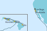 Visitando Los Ángeles (California), Maui (Hawai), Kauai (Hawai), Honolulu (Hawái), Hilo (Hawai), Ensenada (México), Los Ángeles (California)