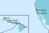 Visitando Los Ángeles (California), Honolulu (Hawái), Maui (Hawai), Kauai (Hawai), Hilo (Hawai), Ensenada (México), Los Ángeles (California)