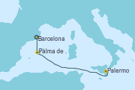 Visitando Barcelona, Palma de Mallorca (España), Palermo (Italia)