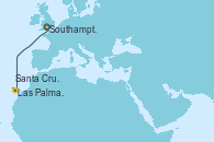 Visitando Southampton (Inglaterra), Las Palmas de Gran Canaria (España), Santa Cruz de Tenerife (España)