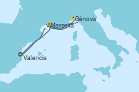 Visitando Valencia, Marsella (Francia), Génova (Italia), Marsella (Francia) y Valencia