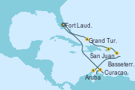 Visitando Fort Lauderdale (Florida/EEUU), Grand Turks(Turks & Caicos), San Juan (Puerto Rico), Basseterre (Antillas), Aruba (Antillas), Curacao (Antillas), Fort Lauderdale (Florida/EEUU)