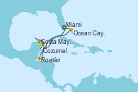 Visitando Miami (Florida/EEUU), Roatán (Honduras), Costa Maya (México), Cozumel (México), Ocean Cay MSC Marine Reserve (Bahamas) y Miami (Florida/EEUU)