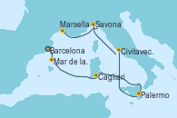 Visitando BarcelonaMar de las Baleares - Experiencia a bordo, Mar de las Baleares - Experiencia a bordo, Cagliari (Cerdeña), Palermo (Italia), Civitavecchia (Roma), Savona (Italia), Marsella (Francia)