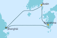 Visitando Shanghái (China), Kagoshima (Japón), Busán (Corea del Sur), Shanghái (China)