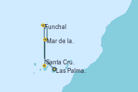 Visitando Las Palmas de Gran Canaria (España), Funchal (Madeira), Mar de las islas Canarias - Experiencia a bordo, Santa Cruz de Tenerife (España), Santa Cruz de Tenerife (España)