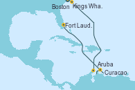 Visitando Boston (Massachusetts), Kings Wharf (Bermudas), Kings Wharf (Bermudas), Aruba (Antillas), Curacao (Antillas), Fort Lauderdale (Florida/EEUU)