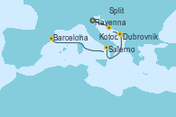 Visitando Ravenna (Italia), Split (Croacia), Dubrovnik (Croacia), Kotor (Montenegro), Salerno (Italia), Barcelona