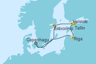 Visitando Copenhague (Dinamarca), Estocolmo (Suecia), Helsinki (Finlandia), Tallin (Estonia), Riga (Letonia), Copenhague (Dinamarca) Visitando Copenhague (Dinamarca), Estocolmo (Suecia), Helsinki (Finlandia), Tallin (Estonia), Riga (Letonia), Copenhague (Dinamarca)