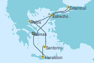 Visitando Atenas (Grecia), Estrecho de Dardanelos - Experiencia a bordo, Estambul (Turquía), Volos (Grecia), Santorini (Grecia), Heraklion (Creta), Atenas (Grecia)