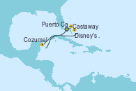 Visitando Puerto Cañaveral (Florida), Castaway (Bahamas), Disney's Lookout Cay (Bahamas), Cozumel (México), Puerto Cañaveral (Florida)