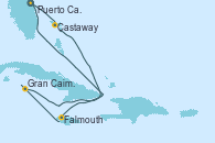 Visitando Puerto Cañaveral (Florida), Castaway (Bahamas), Falmouth (Jamaica), Gran Caimán (Islas Caimán), Puerto Cañaveral (Florida)