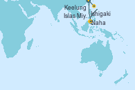 Visitando Keelung (Taiwán), Islas Miyako (Japón), Naha (Japón), Ishigaki (Japón), Keelung (Taiwán)