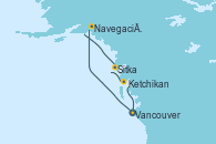 Visitando Vancouver (Canadá), Navegación por Glaciar Hubbard (Alaska), Sitka (Alaska), Ketchikan (Alaska), Vancouver (Canadá)