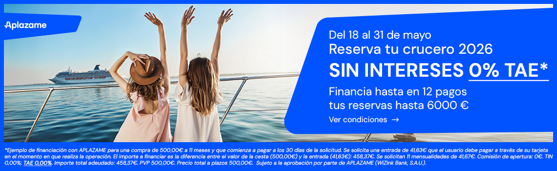 Financia tu crucero sin intereses